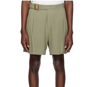 RECTO
Khaki Wrinkle Detail Belted Shorts